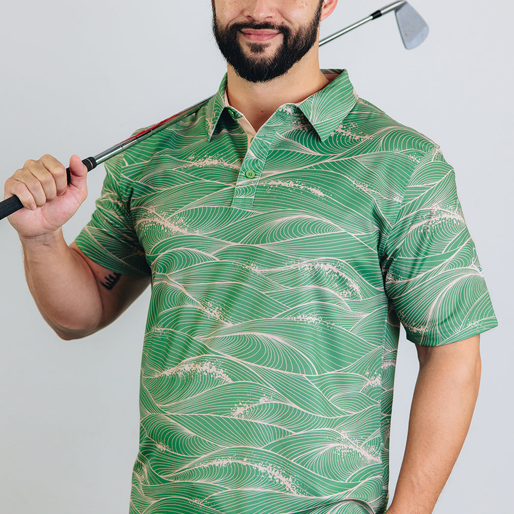 
                      
                        "Fluid" Fern Honey - OGA Men's Polo - Fern Green / Pale Honey
                      
                    