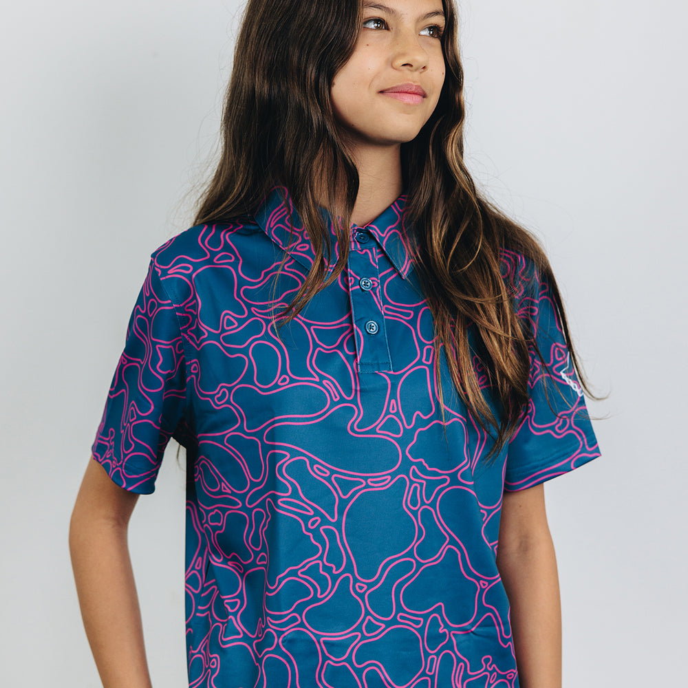 
                      
                        "Island Coral" Contrast - OGA Youth Polo - Deep Blue / Magenta
                      
                    