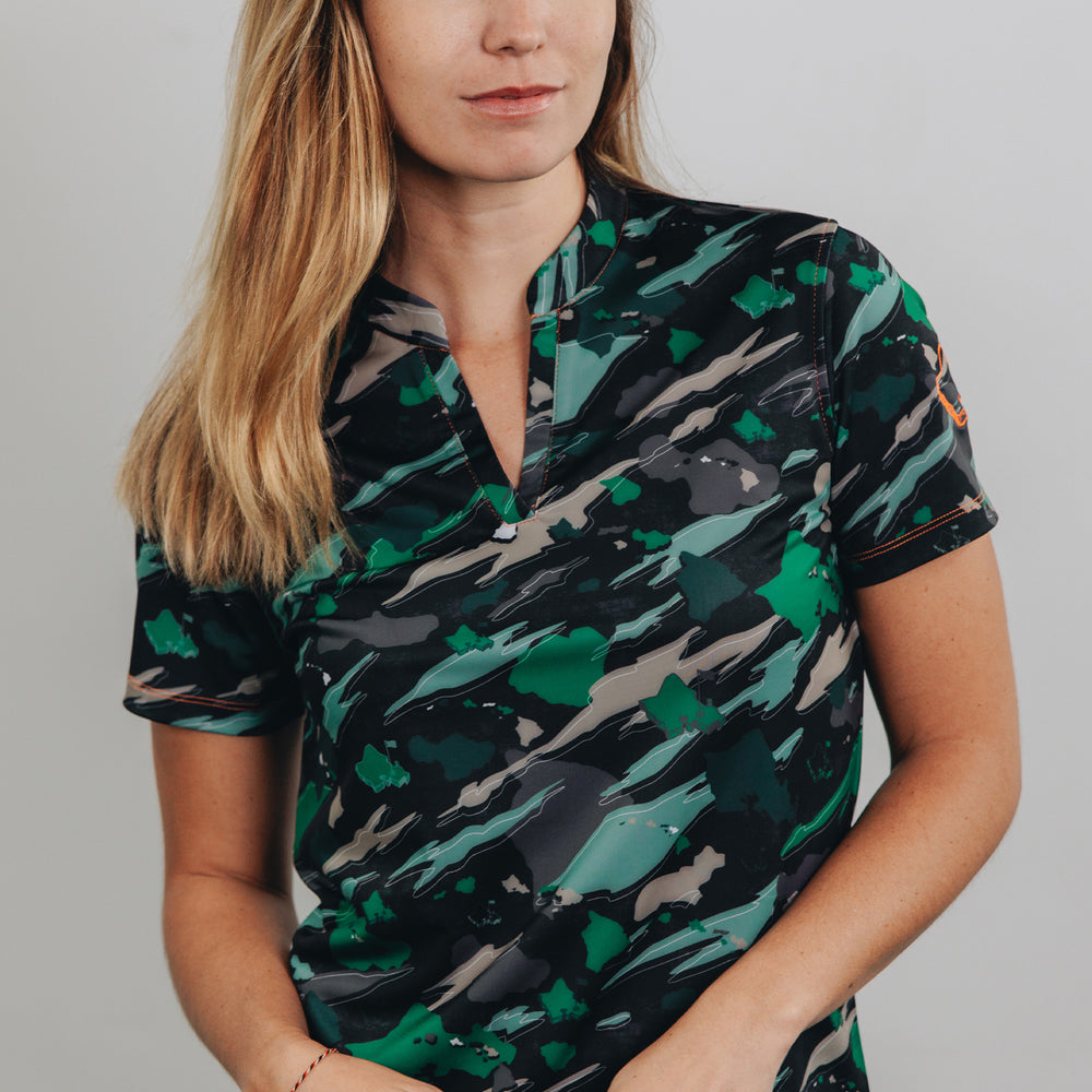 
                      
                        "Island Flow - Hunter Camo" - OGA Women's Polo - Dark Rainforest Camo
                      
                    