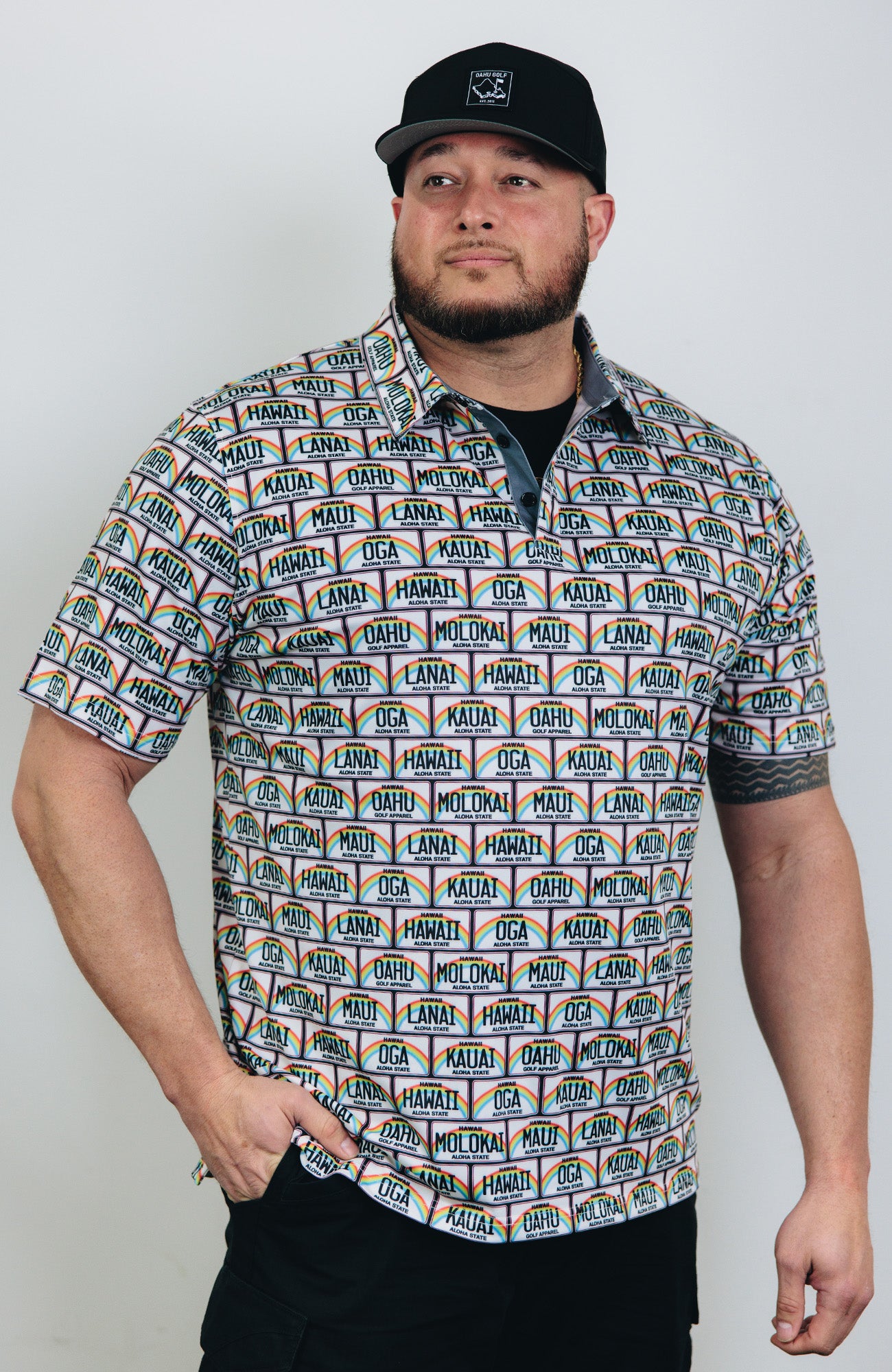 "License Plate" Decade - OGA Men's Polo - Multi