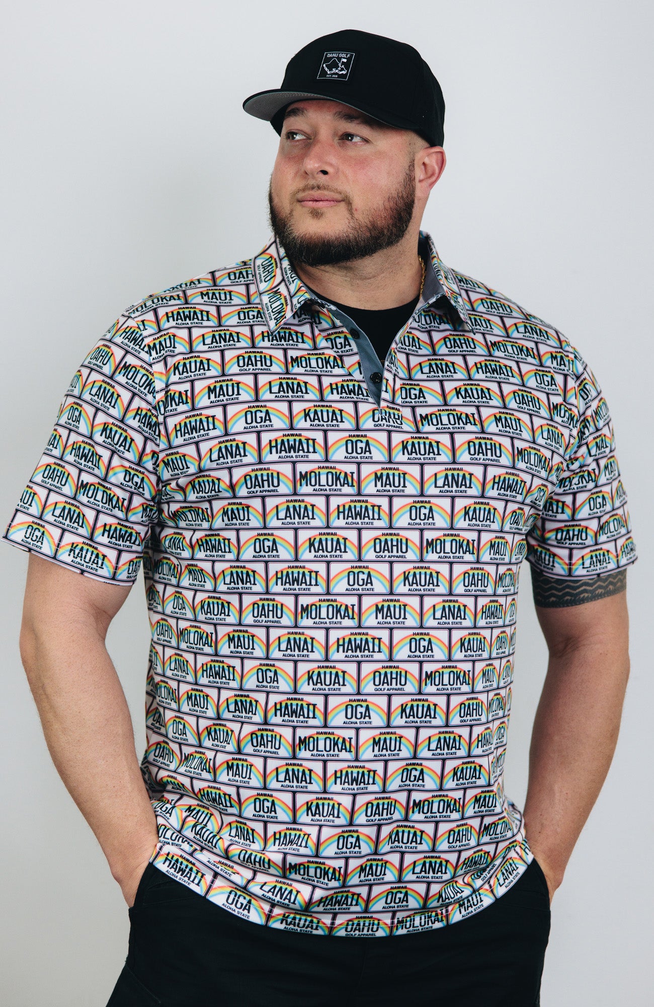 "License Plate" Decade - OGA Men's Polo - Multi