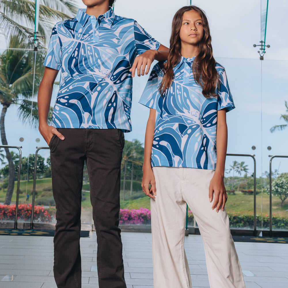 
                      
                        "Monstera 2.0" Variegated Slate - OGA Youth Polo - Slate Blues
                      
                    