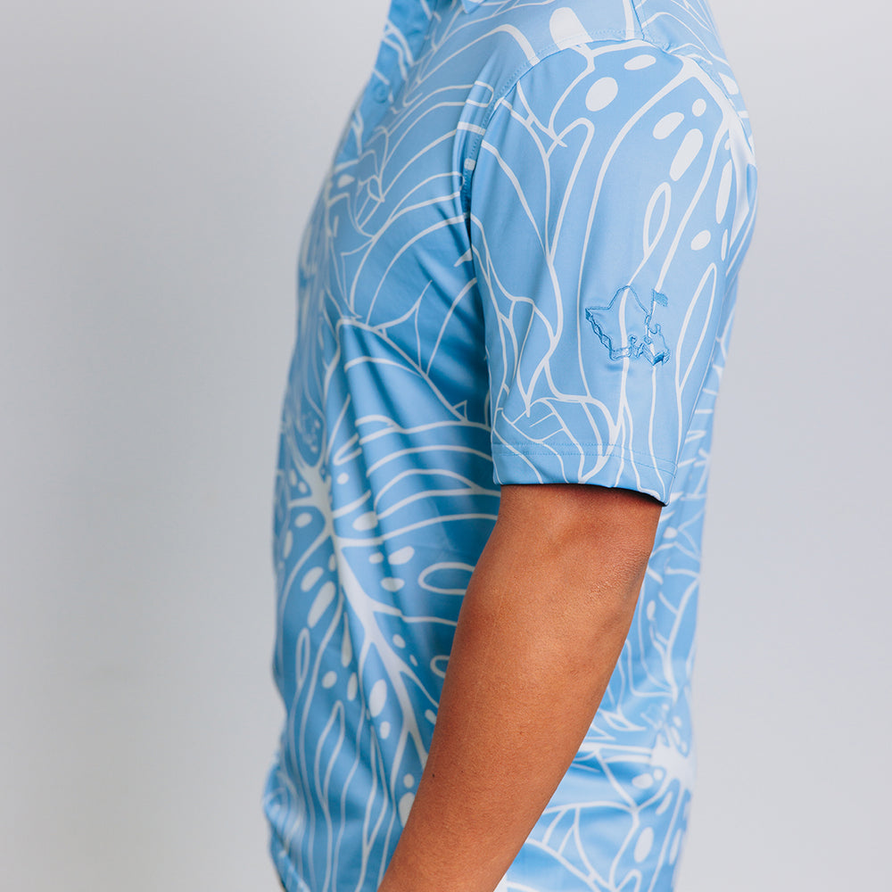 
                      
                        "Monstera 3.0" Blue Smoke - OGA Men's Polo - Blue Smoke / Off White
                      
                    