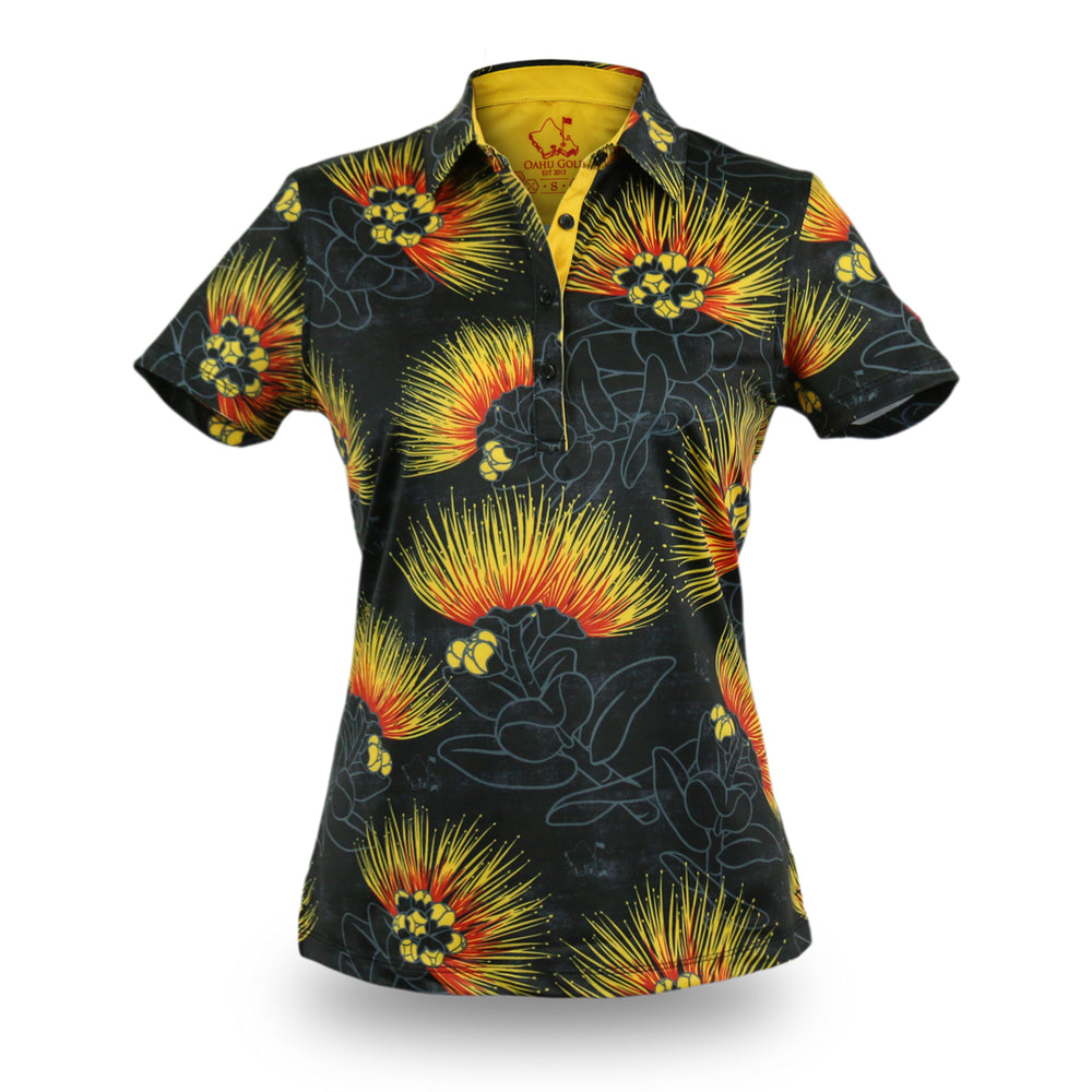 
                      
                        "Ohia Lehua" Amber Red V2 2 - OGA Women's Polo - Black / Amber / Red
                      
                    