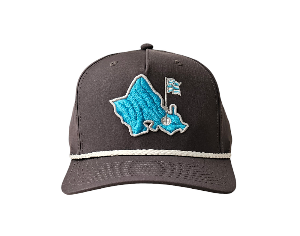 
                      
                        "OGA Mauka Island 5 Panel" - 5 Panel Rope Snapback - Charcoal - Aqua Logo
                      
                    