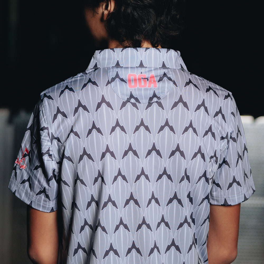 
                      
                        "Shark Skin" Steel Gray - OGA Youth Polo - Steel Gray / Coral Pop
                      
                    