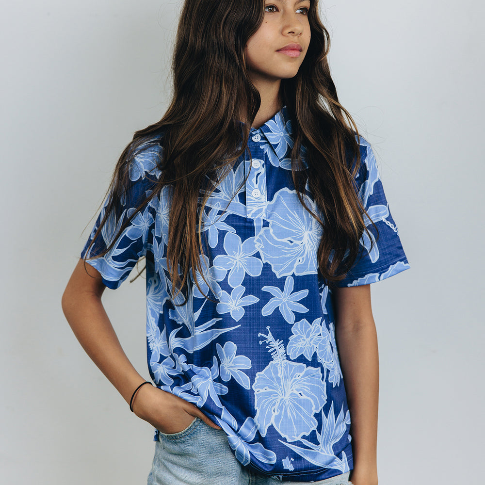 
                      
                        "Sketchy Floral" Deep Sea - OGA Youth Polo - Deep Blue
                      
                    