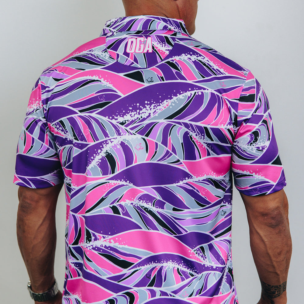 
                      
                        "Swell" Violet Orchid - OGA Men's Polo - Hot Pink / Ube Purple
                      
                    