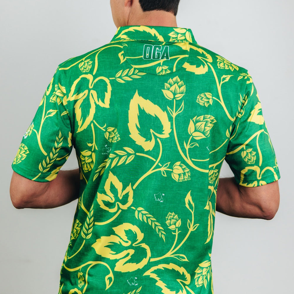 
                      
                        "Wasters 4.0" Local Hops - OGA Men's Polo - Green / Gold
                      
                    