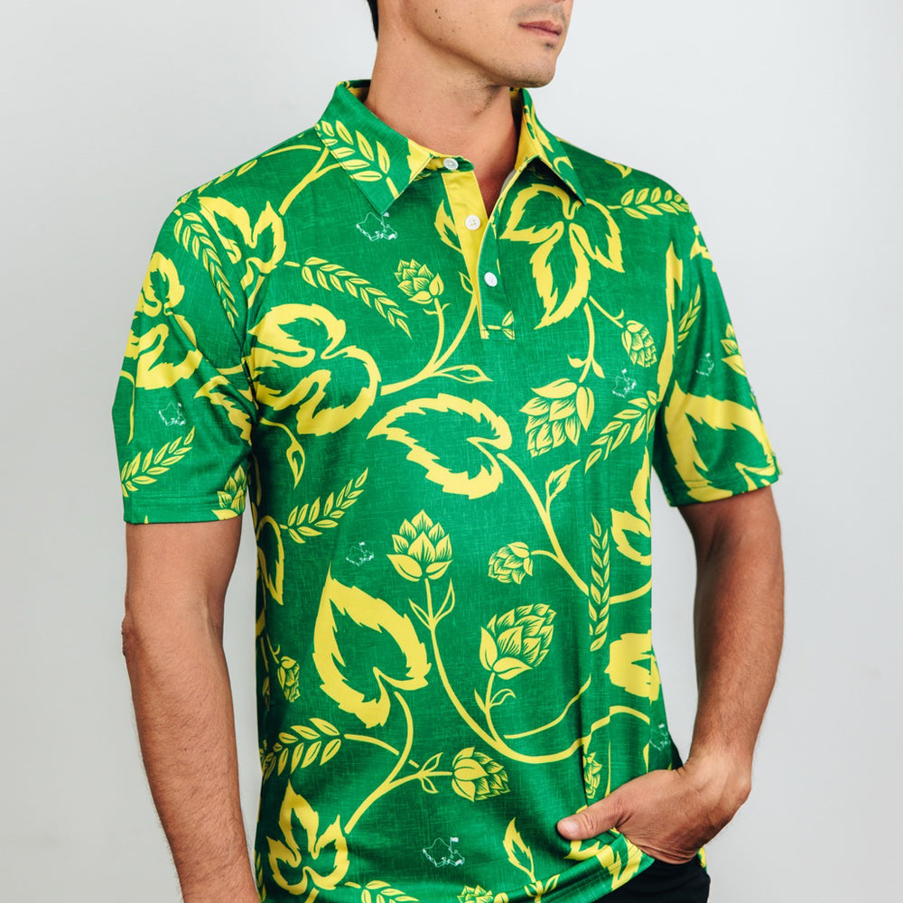 
                      
                        "Wasters 4.0" Local Hops - OGA Men's Polo - Green / Gold
                      
                    