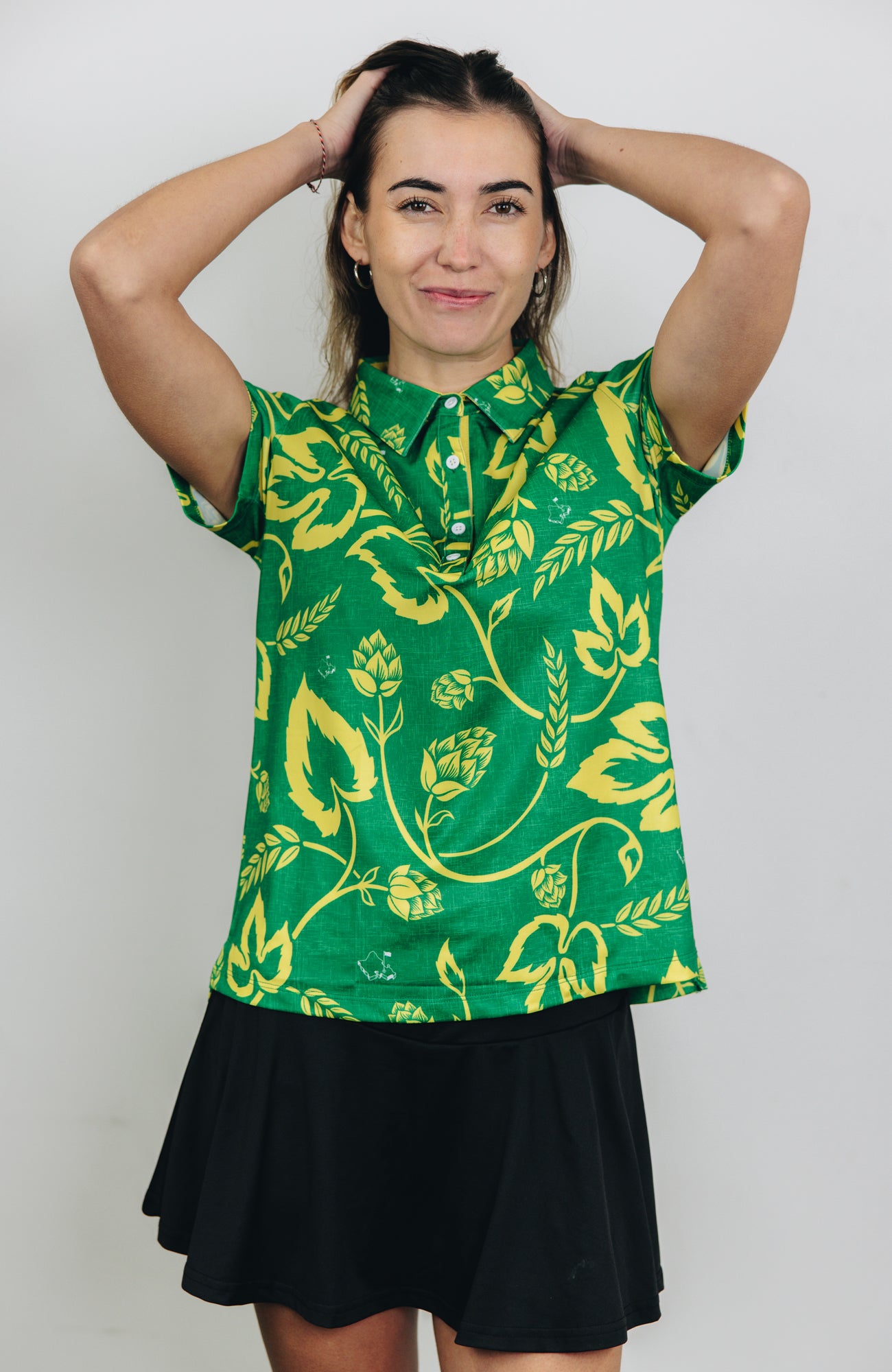 "Wasters 4.0" Local Hops - OGA Women's Polo - Green / Gold