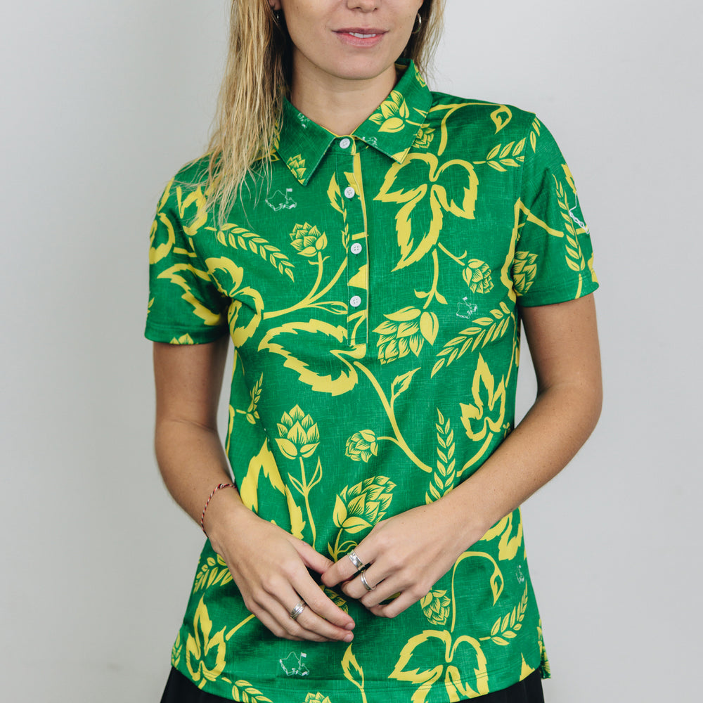 
                      
                        "Wasters 4.0" Local Hops - OGA Women's Polo - Green / Gold
                      
                    