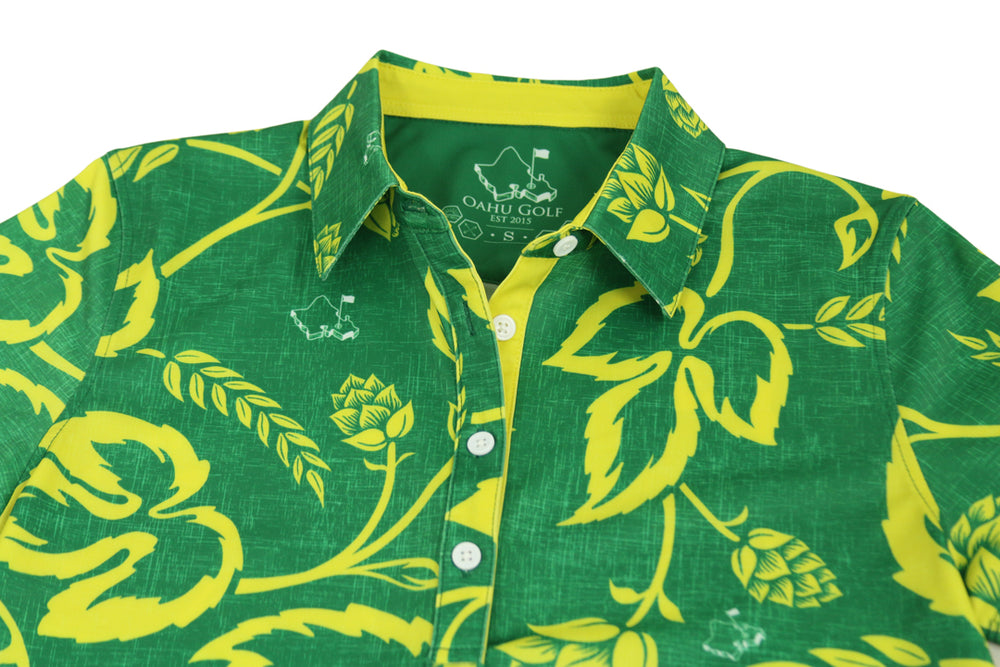 
                      
                        "Wasters 4.0" Local Hops - OGA Women's Polo - Green / Gold
                      
                    