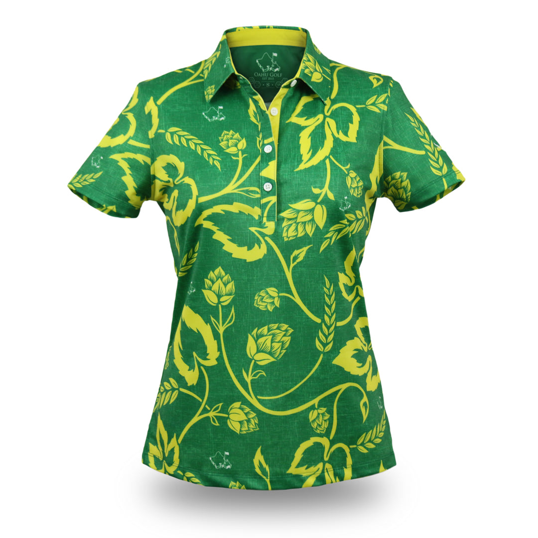 "Wasters 4.0" Local Hops - OGA Women's Polo - Green / Gold