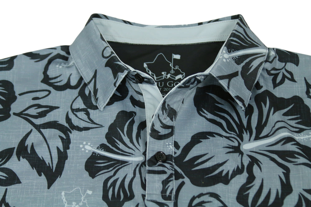 
                      
                        "Bloom" Black Smoke - OGA Men's Polo - Black Obsidian / Gray Smoke
                      
                    