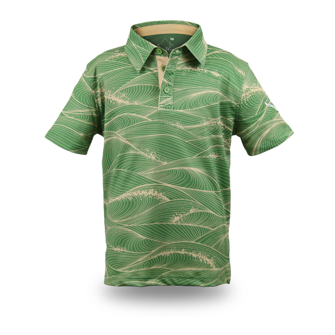 "Fluid" Fern Honey - OGA Youth Polo - Fern Green / Pale Honey