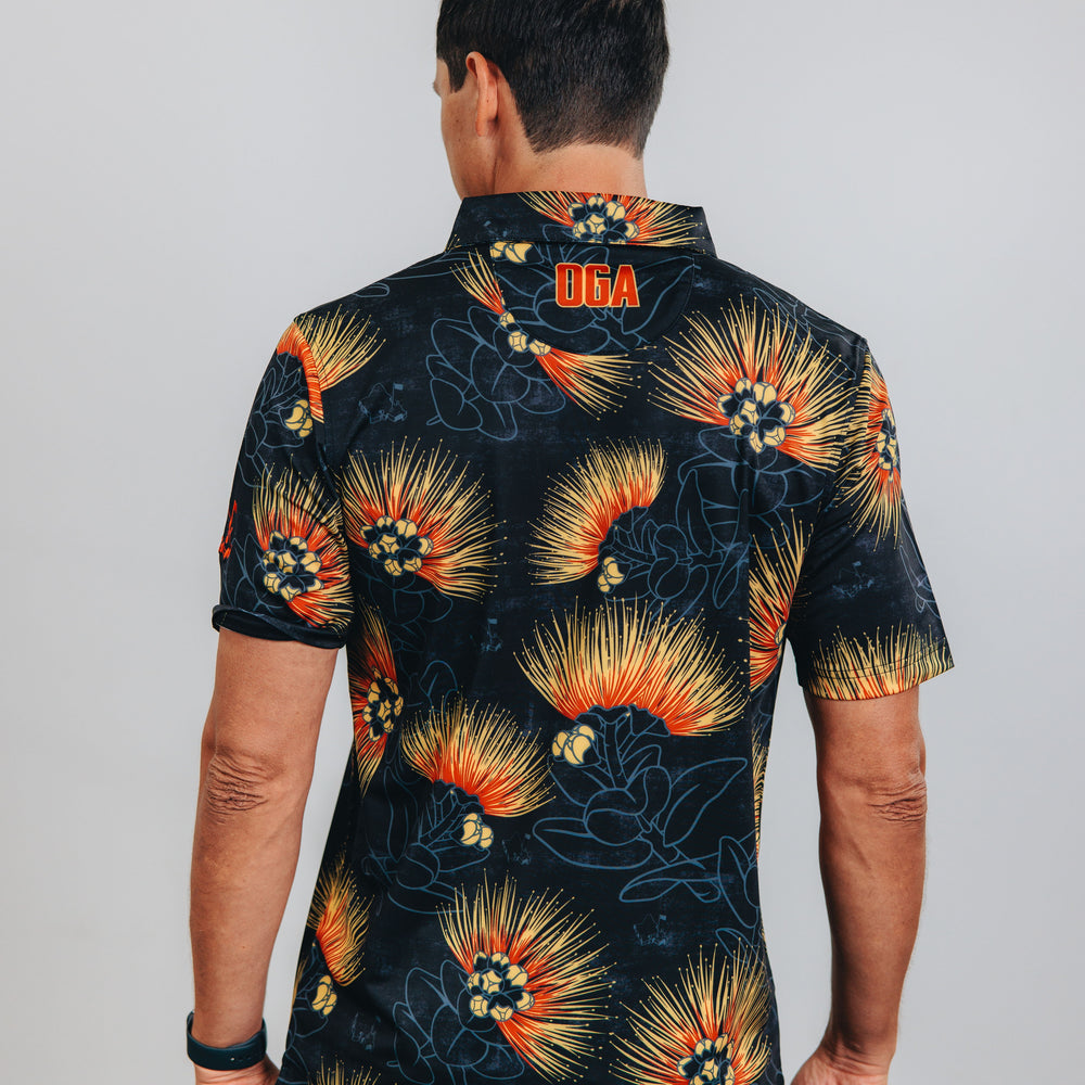 
                      
                        "Ohia Lehua" Amber Red - OGA Men's Polo - Black Amber
                      
                    