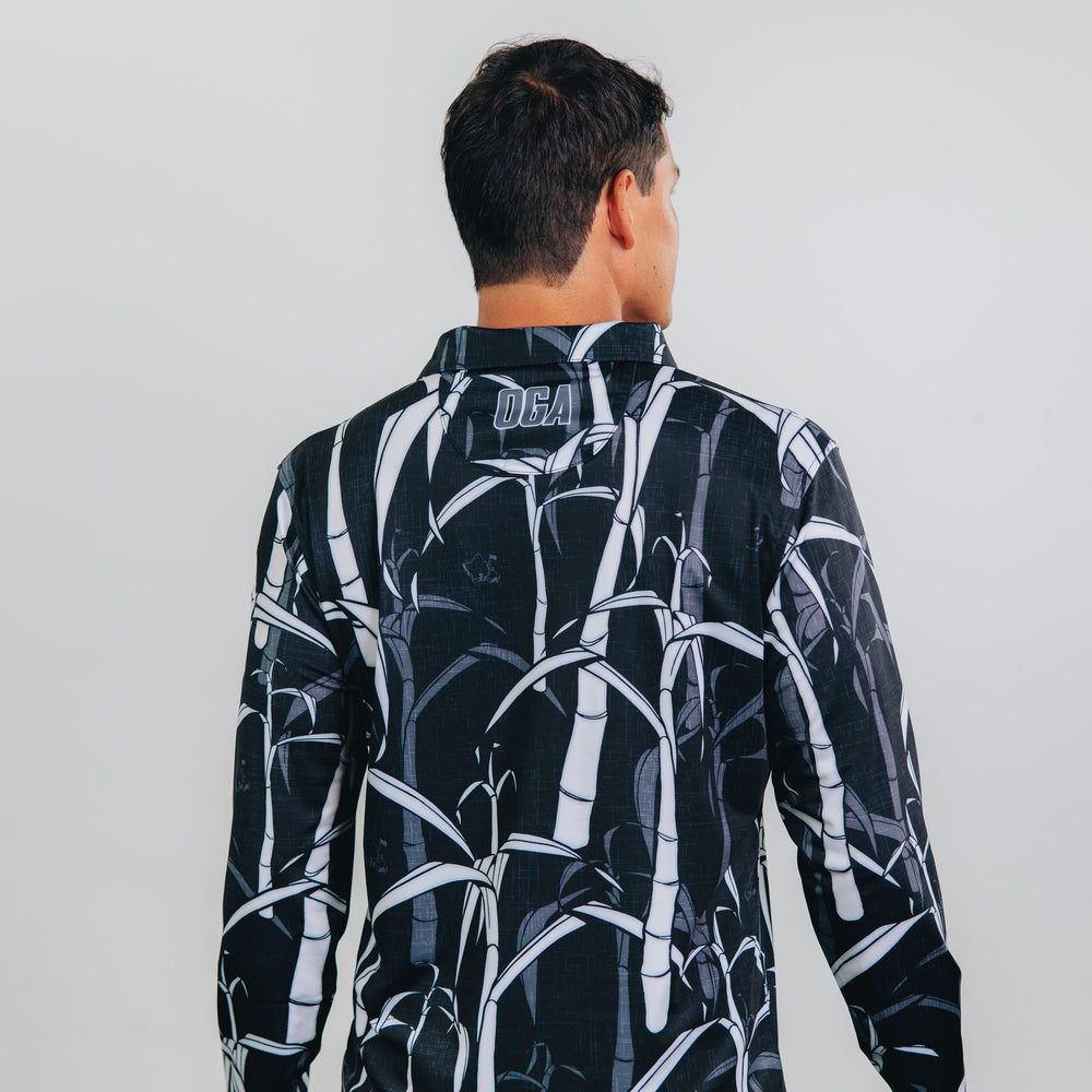 
                      
                        "Sugarcane" Onyx Fields - OGA Men's Long Sleeve Polo - Onyx
                      
                    