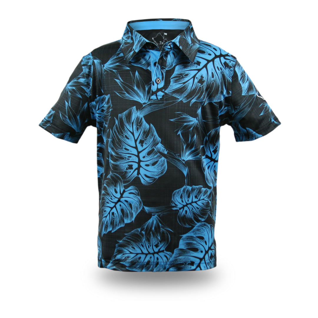 "Jungle" Electric Night - OGA Youth Polo - Electric Blue / Night Black