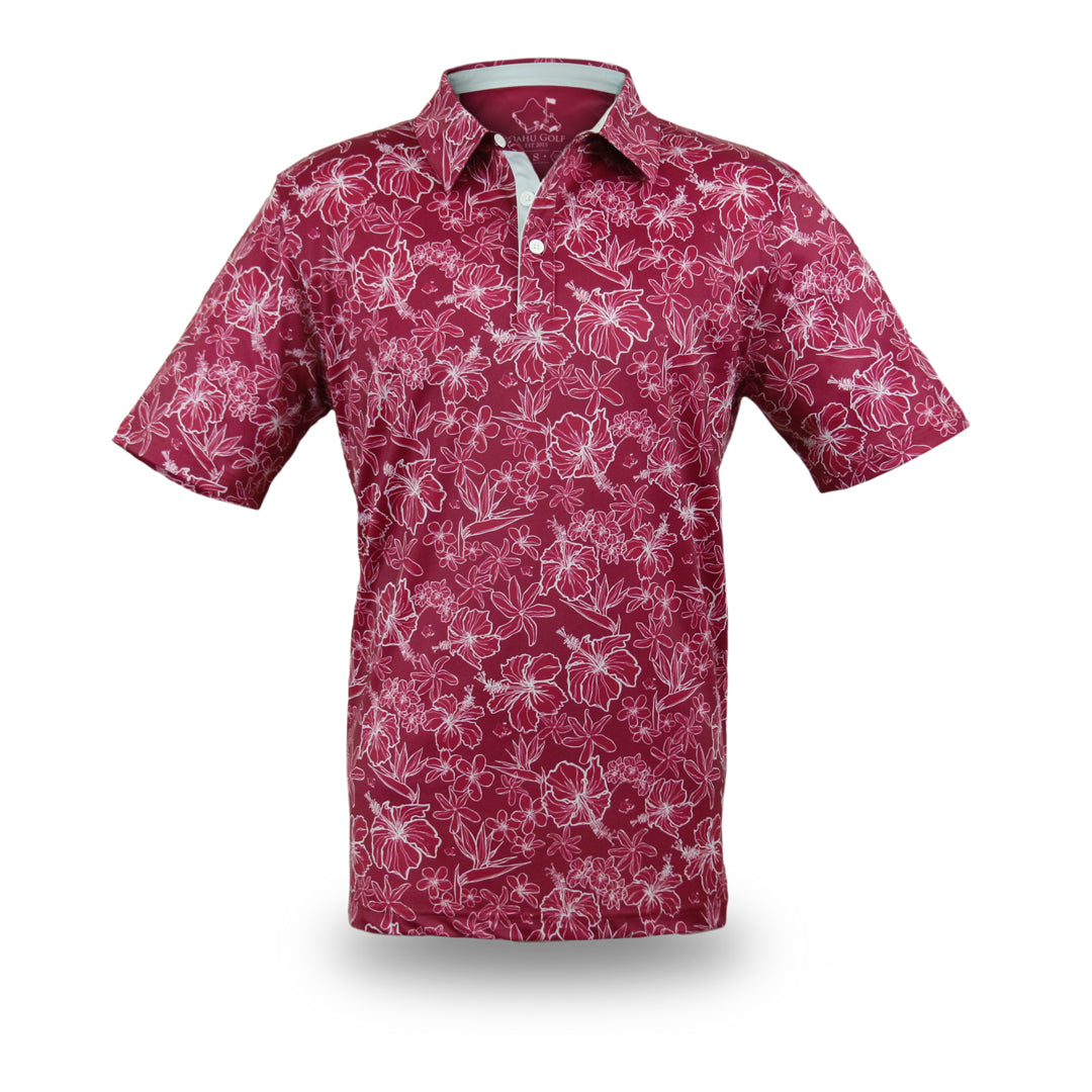 "Small Kine Sketchy" Maroon - OGA Youth Polo - Maroon