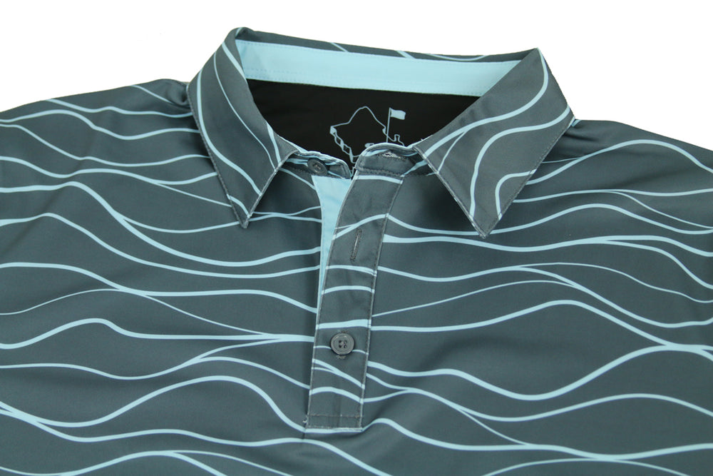 
                      
                        "Wavy" Tiger Shark Gray - OGA Men's Polo - Shark Gray / Sky Blue
                      
                    